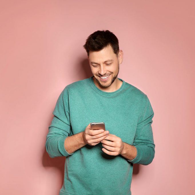 man with mobile phone man with mobile phone